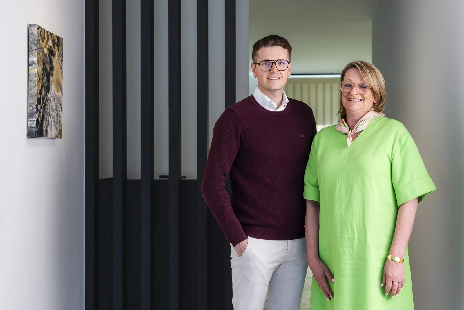Ruben Algaba en Nadia Bogaerts in het kantoor in Meise