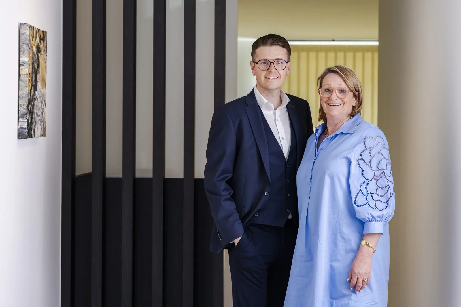 Ruben Algaba en Nadia Bogaerts in het kantoor in Meise